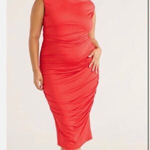Sofia by Sofia Vergara Vibrant Red Midi Dress